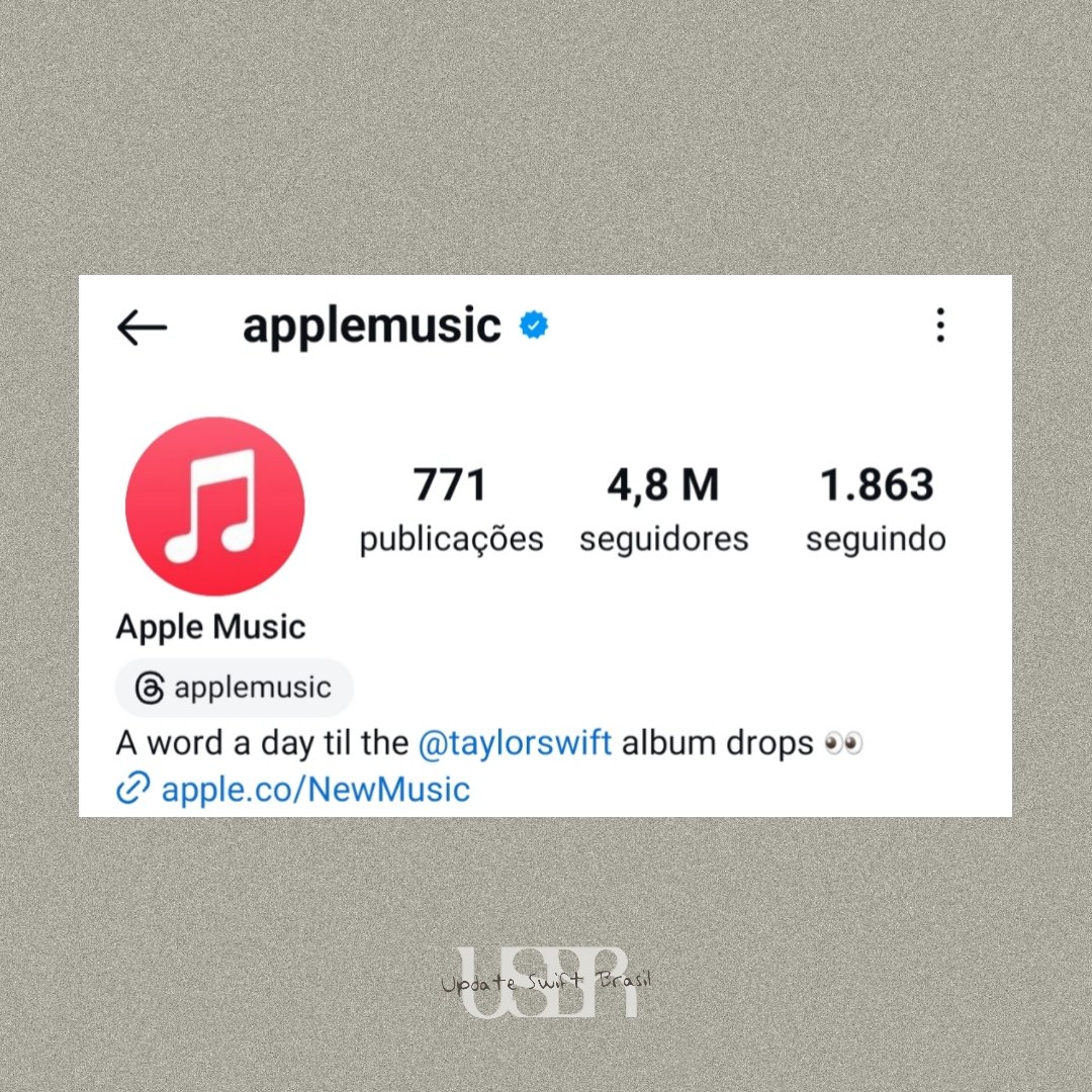 A Apple Music revelou que irá soltar uma palavra por dia, até o dia do lançamento do 'THE TORTURED POETS DEPARTMENT'. 👀🤍