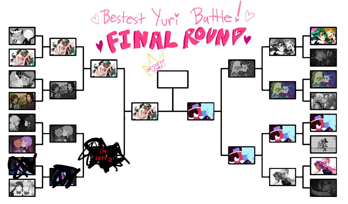 BATTLE FOR BESTEST YURI: THE FINAL ROUND. welcome all, it is my greatest honor to bring you the FINAL ROUND of our YURI BATTLE. the victor of this round will be crowned BESTEST YURI. vote below for who YOU think deserves this ultimate title.