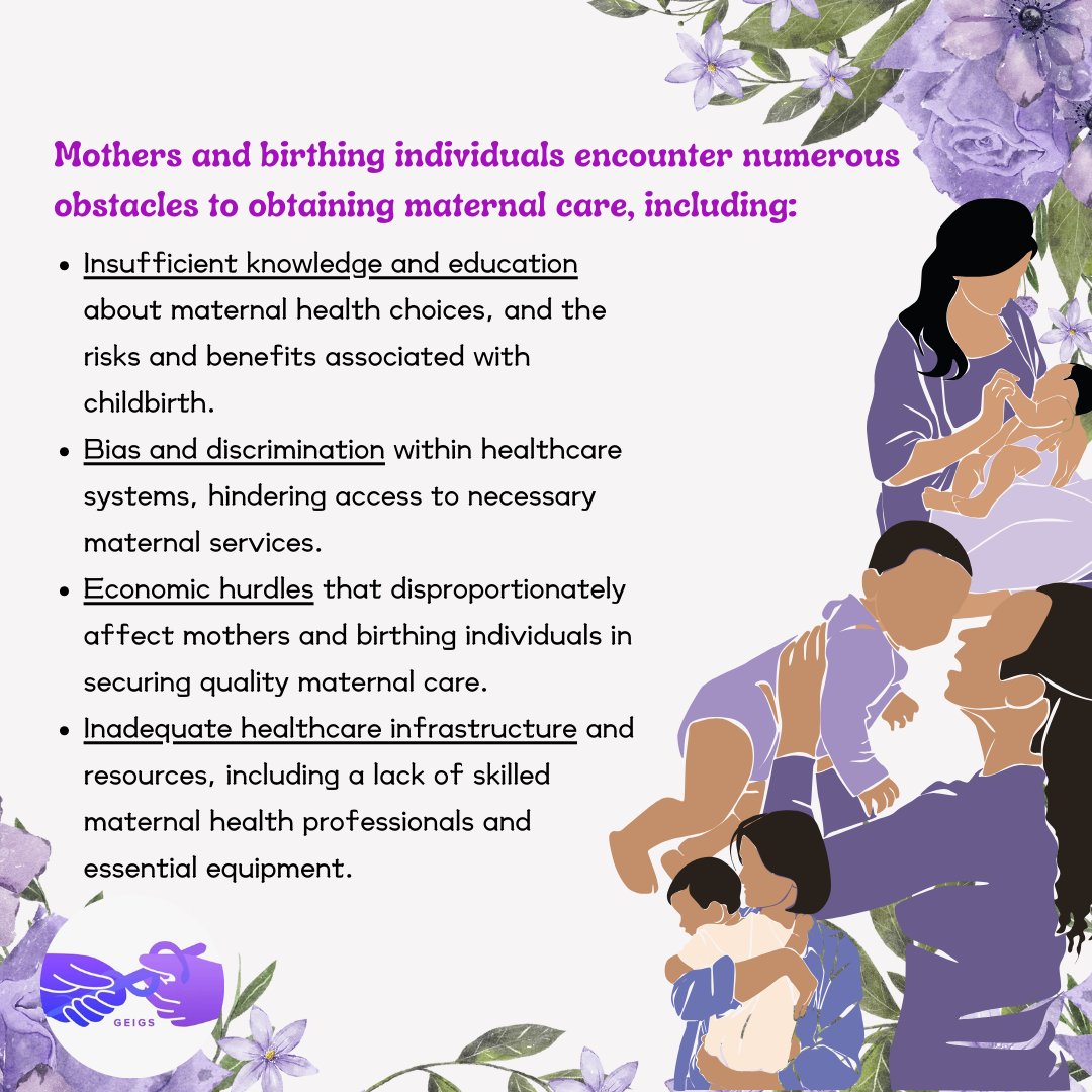 💥 Breaking barriers to Healthcare: Empowering women from marginalized communities globally 💥 Help us advocate for quality maternal healthcare in underserved areas. Fight for equity and access for all mothers 🤰🌍 #MaternalHealthEquity 💪🏥 #GEIGS4MaternalHealth