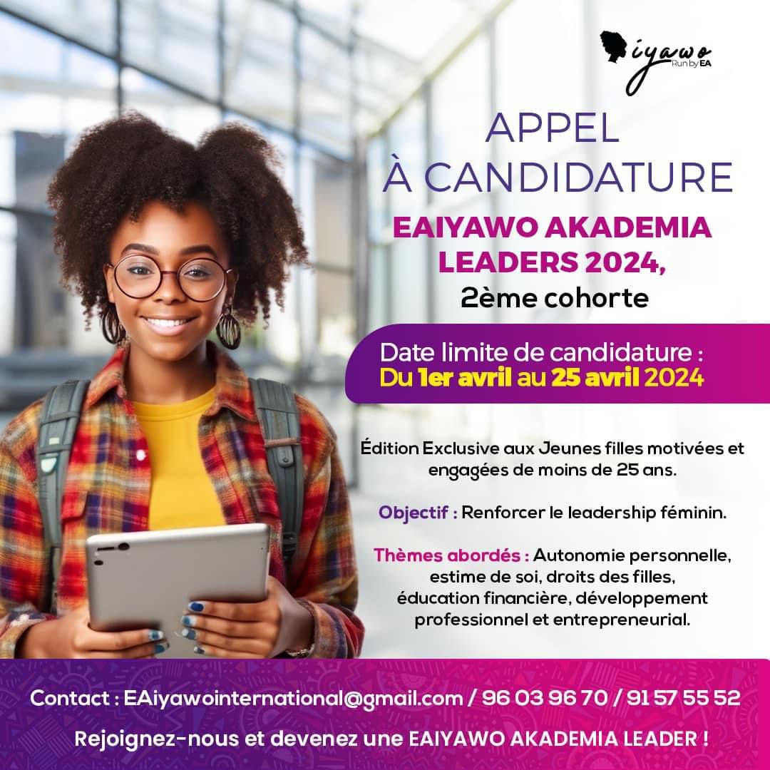roseadjayissa's tweet photo. Une belle opportunité! Rejoignez-nous pour cette deuxième cohorte de d'EAIYAWO AKADEMIA LEADERS. Les inscriptions continuent jusqu'au 25 Avril✨🫰
#Eaiyawo
#akademialeaders https://t.co/vIn5ZpnePk