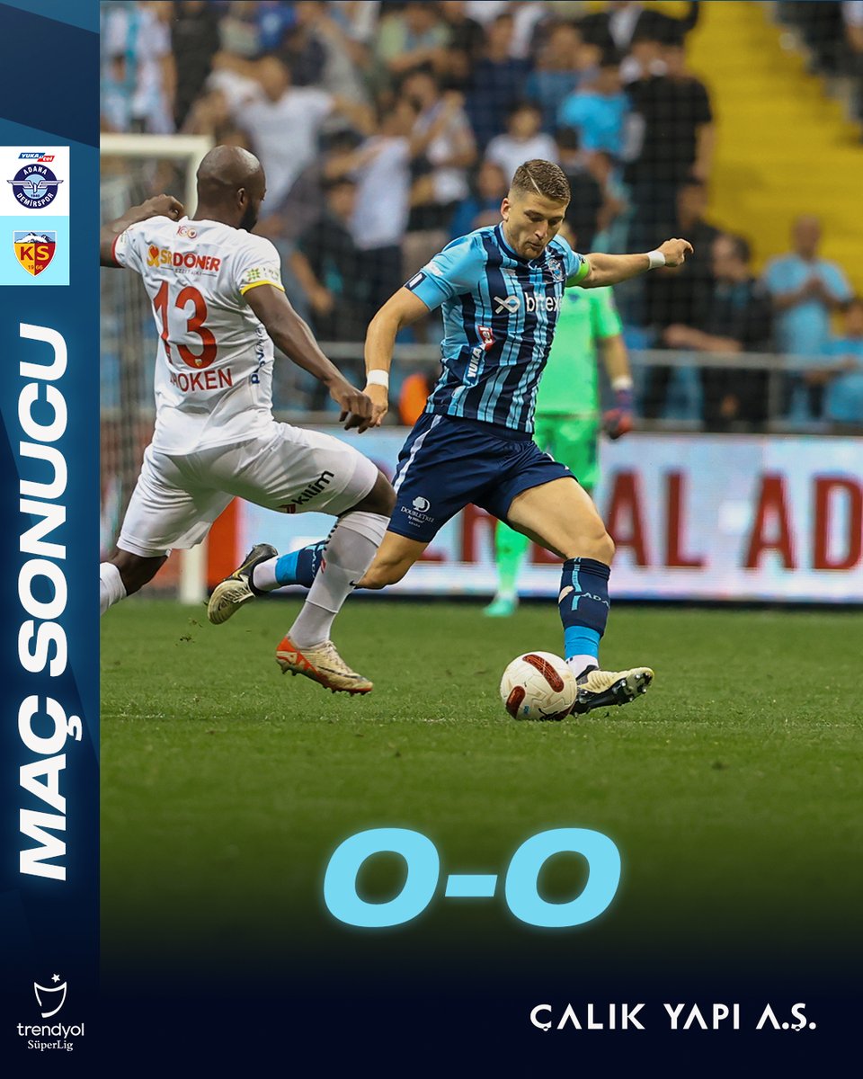 Trendyol Süper Lig’in 32. hafta mücadelesinde Adana Demirspor sahasında Kayserispor’u konuk etti. Yeni Adana Stadyumu’nda oynanan karşılaşma golsüz eşitlikle sona erdi.

Yukatel Adana Demirspor: 0 – Mondihome Kayserispor: 0