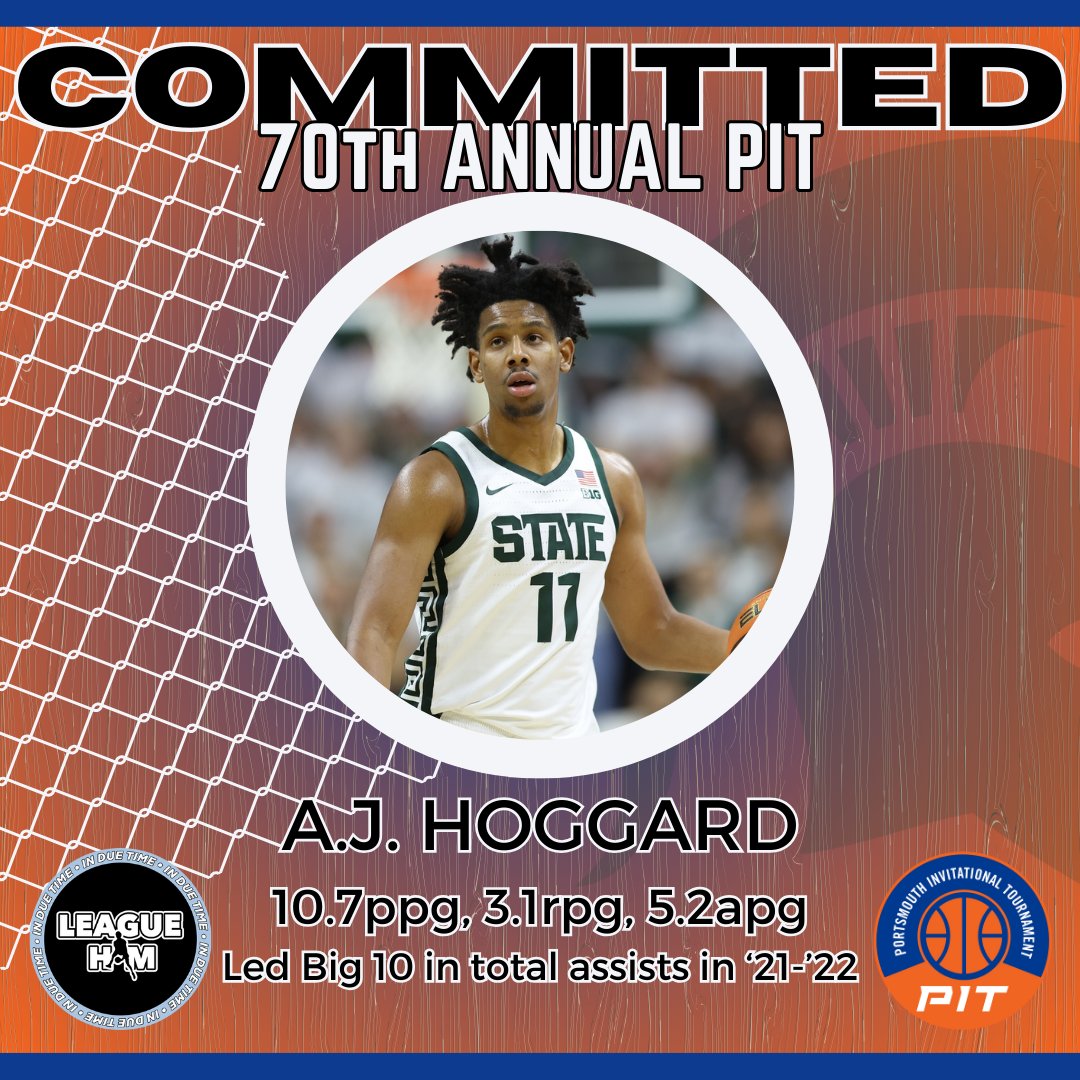 The @bigten will be heavily represented at this year's PIT! Welcome @MSU_Basketball's A.J. Hoggard (@ajhoggard3) #PIT24