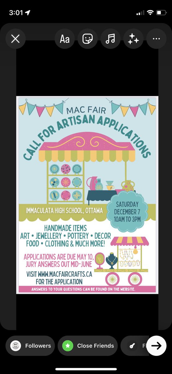 It’s that time of year again!! Any interested artisans can find all the information on our website in regards to applying! #macfair2024 #december7