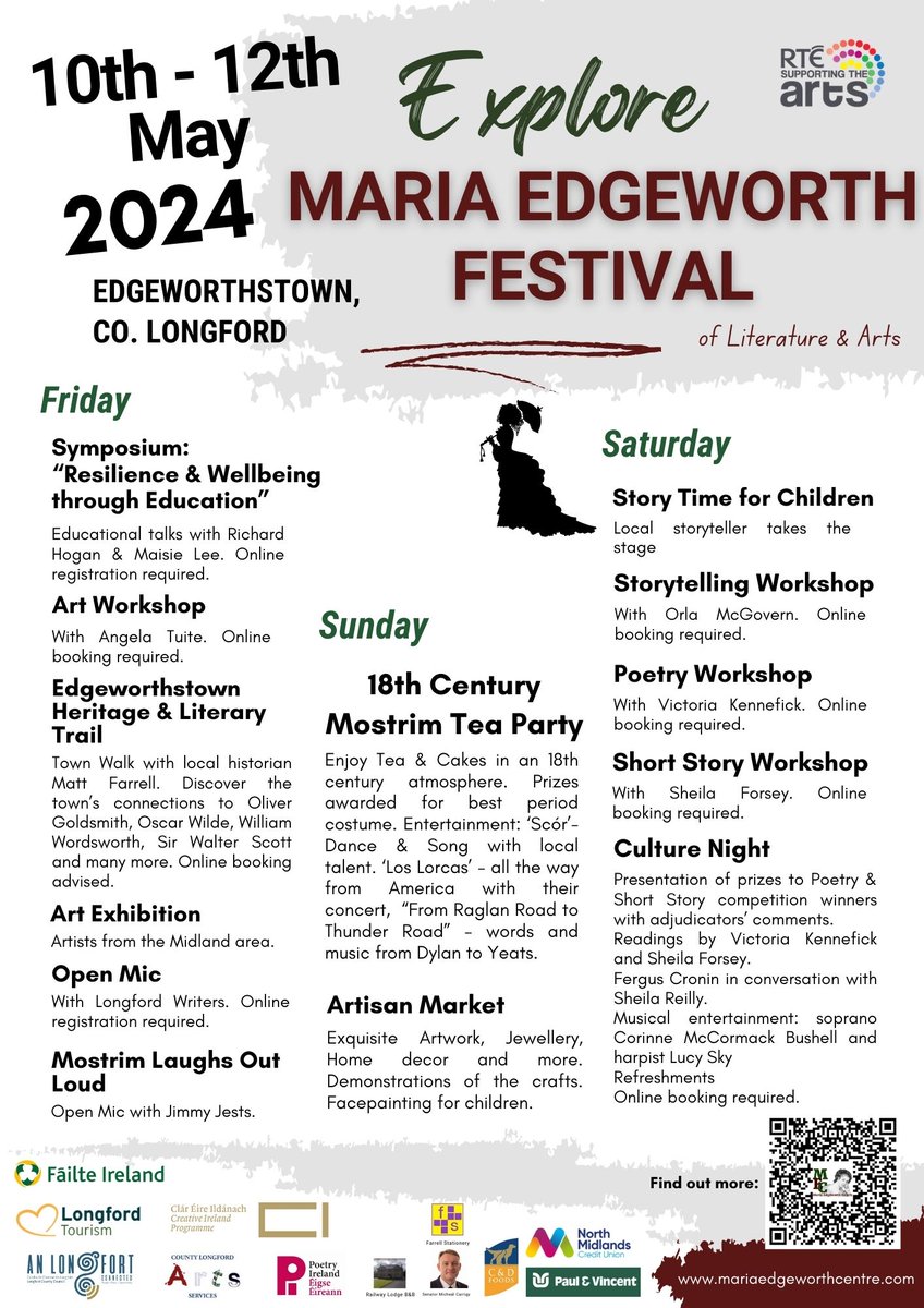 Dates for the diary - 10th to 12th May - don't miss out we have some fantastic events on for this years Festival - #rtesupportingthearts #whatsoninlongford #edgeworthstown #19thcenturyfashion