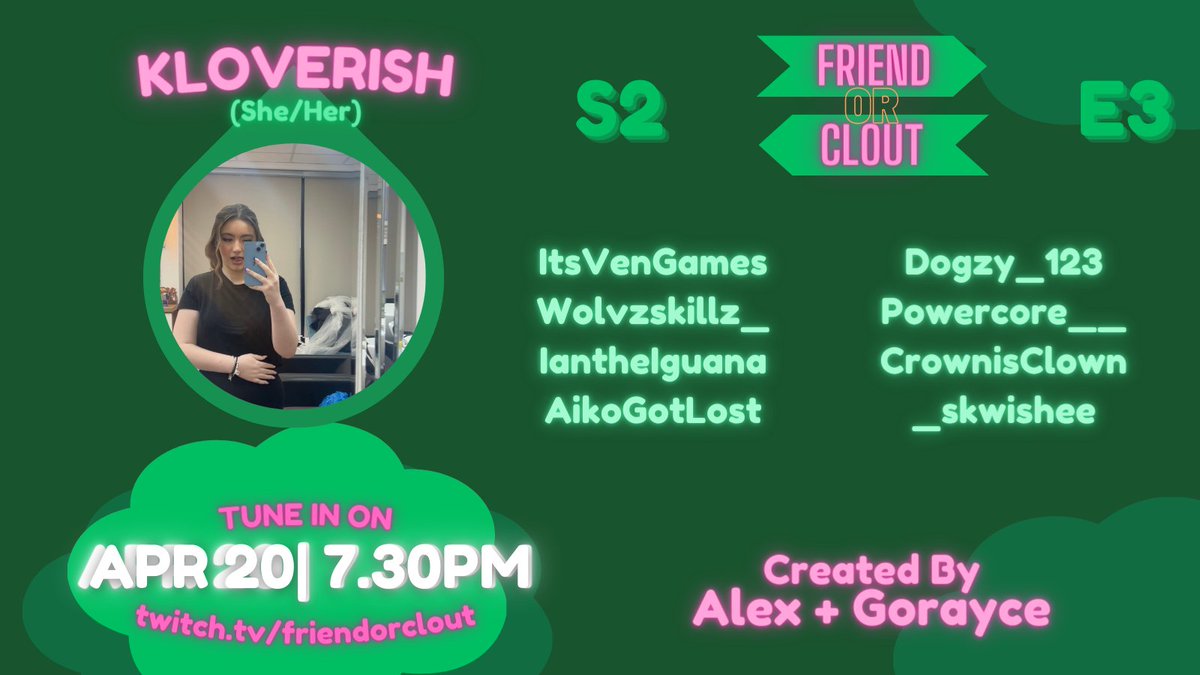 FriendOrClout's tweet photo. DROP BY 20TH OF APRIL 7.30PM!!! https://t.co/Zdyf1C3x5V https://t.co/s6Rj6D99gq