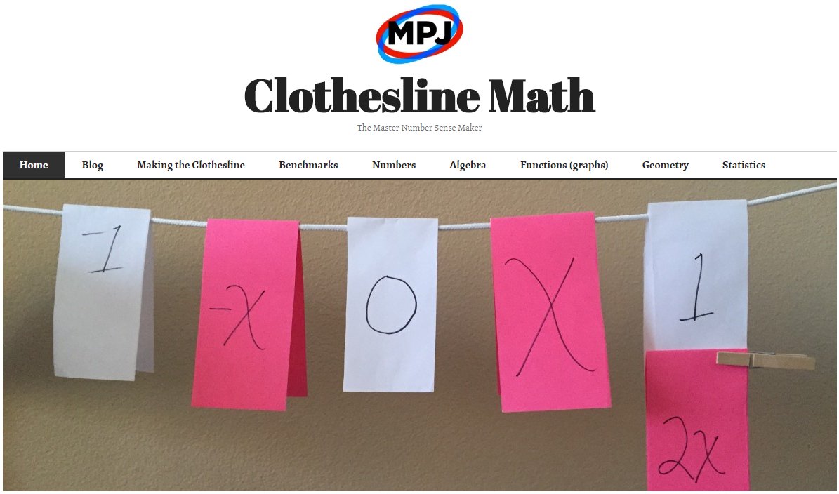 Clothesline Math uses a number line to help build number sense. Check out all of @MathProjects' free resources at clotheslinemath.com #MTBoS