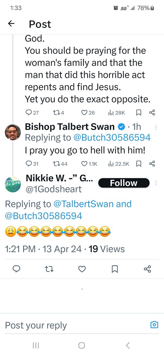 This so called ' Bishop' Pator and racist. 1.1k people agree with him praying I go to hell. This is NOT how a man of God acts. And many people agree with him about me. This is very sad as again this agent of Satan calls himself a pastor and a Bishop. He perverts those…