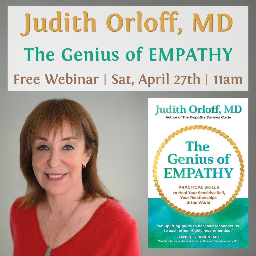 April 27th - Judith Orloff, MD, New York Times bestselling author, shares wisdom from her new book, The Genius of Empathy. banyen.com/events/31805 

#OnlineEvent #VirtualEvent #JudithOrloff #TheGeniusOfEmpathy #AuthorTalk