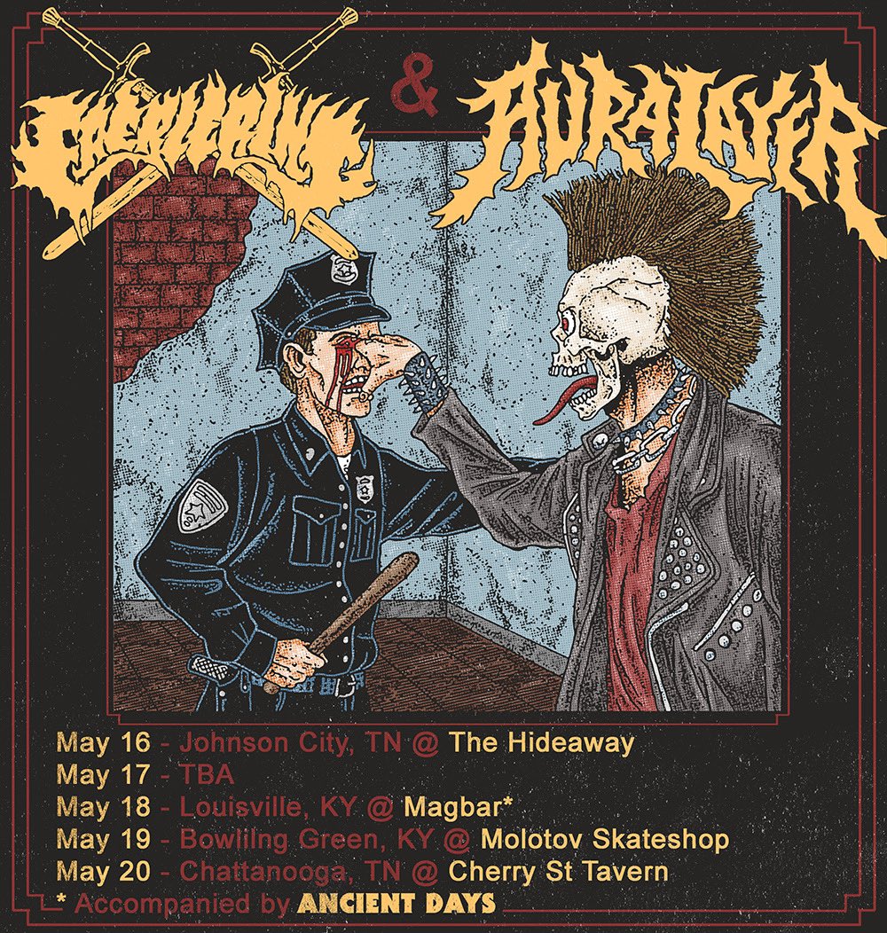 Faerie Ring &amp; Auralayer joining forces once again for a little rock and a little roll. Good times forever! We had a Columbus date fall through on May 17th. If there’s anything out there to hop on in the KY, TN, OH area, hit the DM!

Loving Everyone forever.