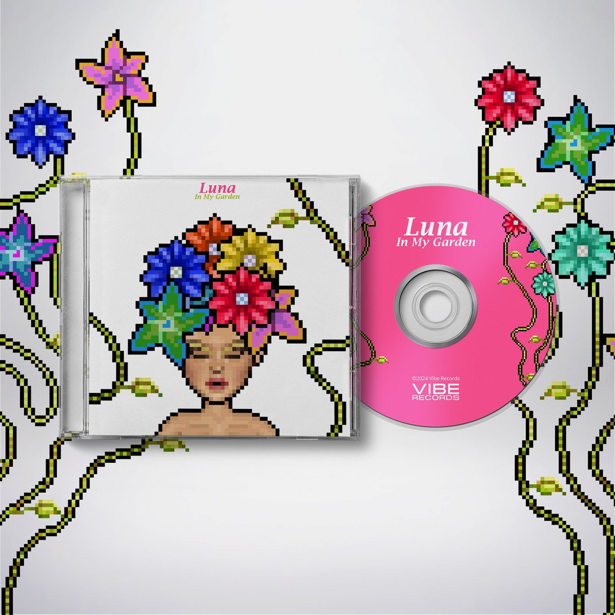 Alternative album cover artwork. 💗

"In My Garden" 💐
available in fuchsia vinyl disc &amp; CD.

Visit the store to view all the other vinyl's, CD's &amp; merch. 
lunaslovers.wixsite.com/luna/storegard…