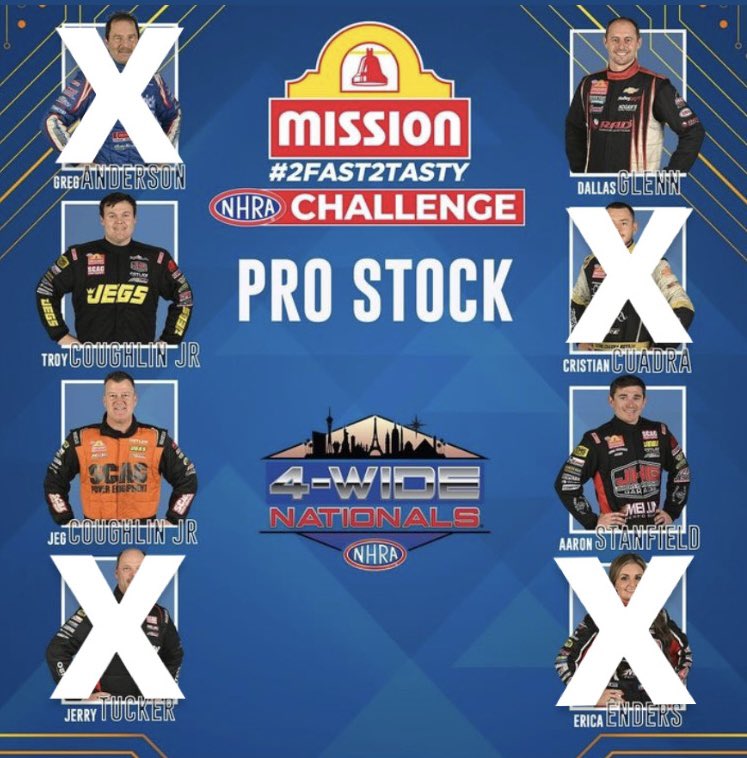 👀 Moving on to the #ProStock @NHRA @MissionFoodsUS Challenge Finals! #Vegas4WideNats