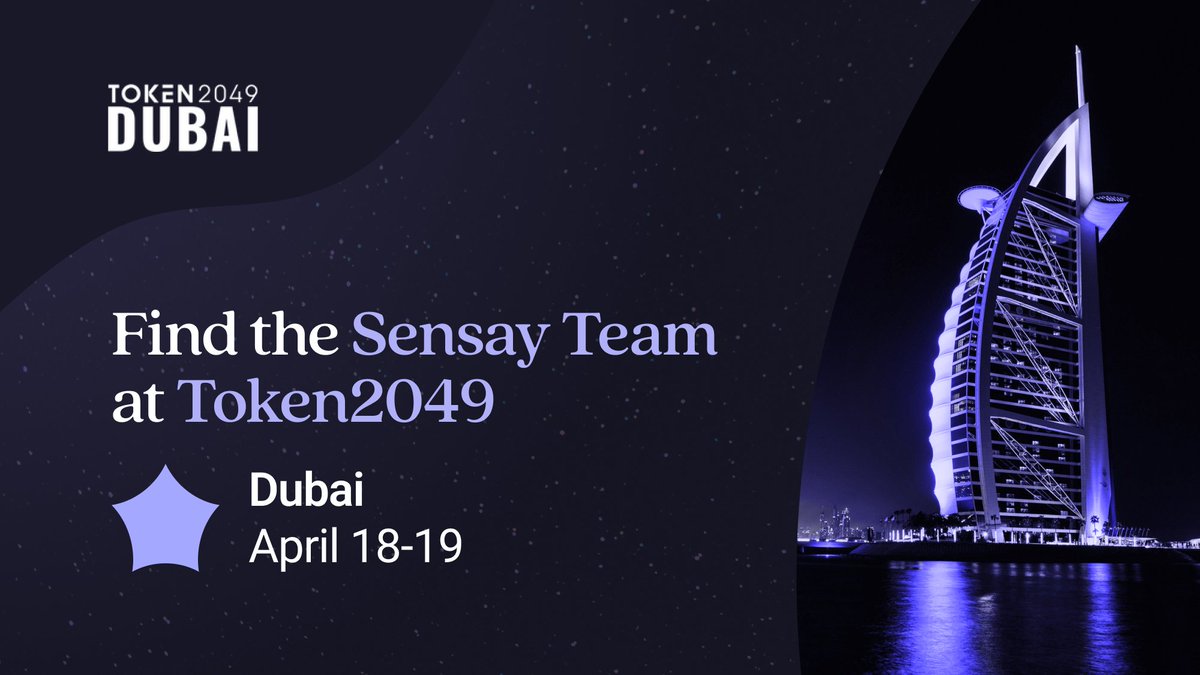 asksensay's tweet image. Team Sensay will be attending @token2049, and we want to meet you! 

🇦🇪Dubai 
🗓️April 18-19

Find the following team members around the event:
▪️Dan Thomson, CEO &amp;amp; Co-Founder @vagrantcrypto 
▪️Marco Bettiolo, CTO
▪️Roman Shportko, Head of Web3 

See you there!