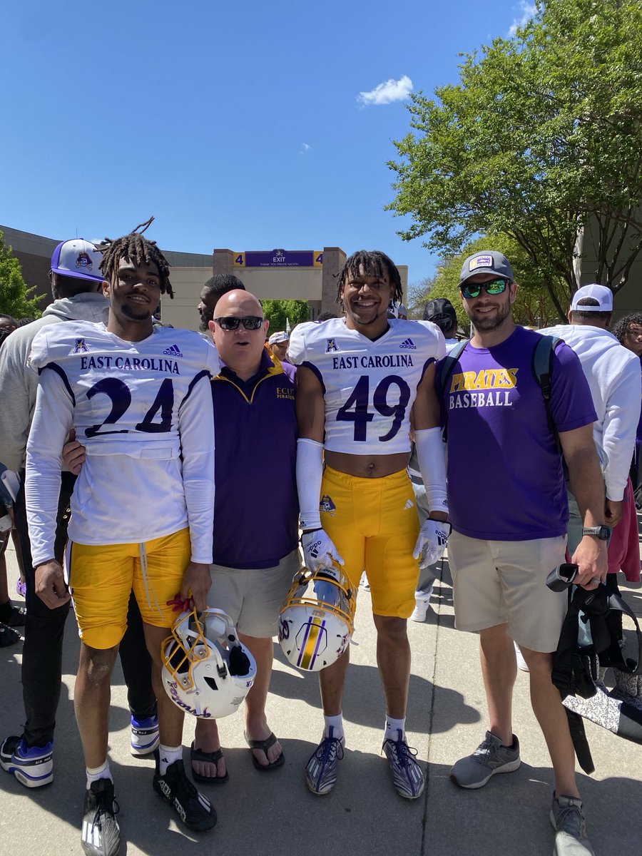 Great day to see 2 former CARDS football and basketball players having a great day at ECU Spring game. Go CARDS!!!!