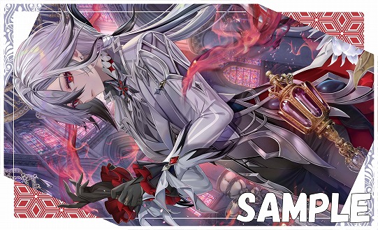 ミッドナイトブルー　原神　アルレッキーノ　スリーブ　プレイマット COMIC1/コミ1/WEB頒布/新作告知4】 アルレッキーノのスリーブとプレイ