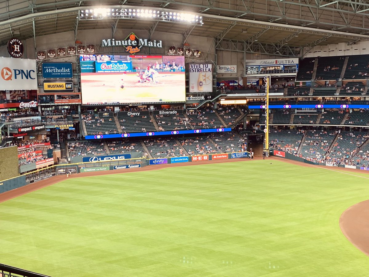 Sheralyn and I at Minute Maid Park hoping /🙏 for an @Astros winner over the evil Texas Rangers and they were giving away Framber no-hitter bobbleheads to first 10,000-we couldn’t get away till late so we said no way will we be in time. You won’t believe this-we got THE LAST 2!!!