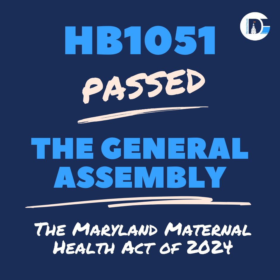 Black women are 3x more likely to die from pregnancy-related complications. Determined to end the disparity, we're investing in the health of mothers across MD. HB 1052 codifies practices in our healthcare system that protect new mothers and newborns. #BlackMaternalHealthWeek