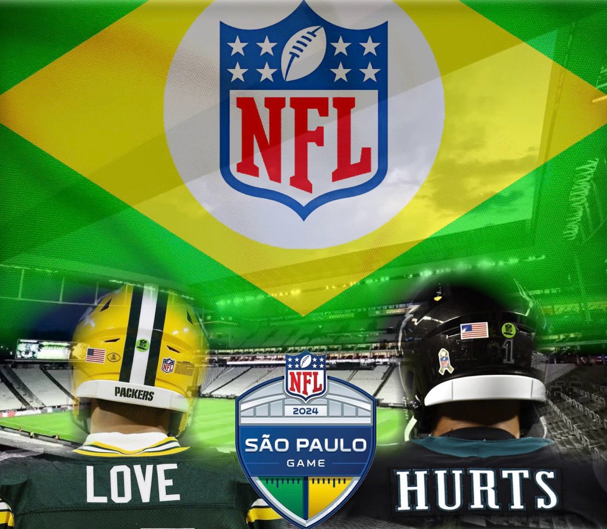 The #LoveHurts game #nfl #saopaulo #philadelphiaeagles #greenbaypackers #edlfdesigns