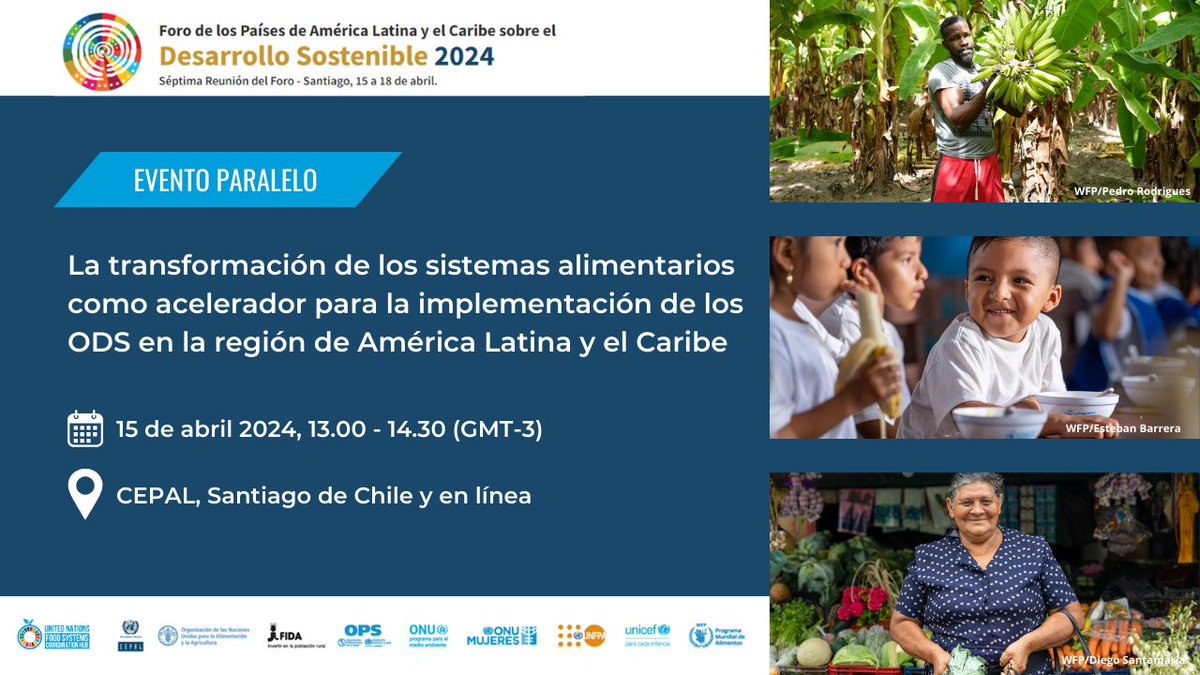 Únete al #LACForum2030 en nuestro evento paralelo: ¡La transformación de los #sistemas alimentarios como acelerador para la implementación de los #ODS en América Latina y el Caribe! 📆 15 de abril, 13.00 - 14.30 (GMT-3) Regístrate 👉bit.ly/3xKR2QA