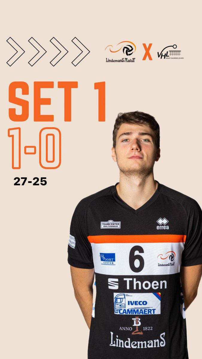 #LottoVolleyLeague #ChampionsPlayOffs #AALVHL >  #LindemansAalst 1-0 #VHLeuven (27-25)
