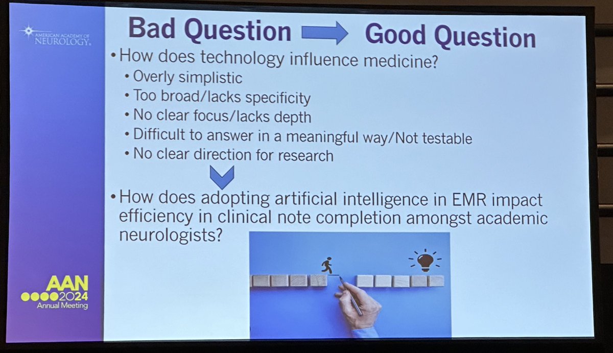 @TAAF @nsanar @caseyalbin @LyellJ @AMahajanMD @MountSinaiNeuro @MountSinaiNCC @MountSinaiRehab @nsicumommamd14 @NateKosher @HollyEHinson From the first two speakers: #AANAM 🙌 Dr. Deborah Hall on Mentors & Sponsors-we need both Mentors provide guidance Sponsors provide access to resources & connections 🙌 Dr. Temitayo Oyegbile-Chidi on how to come up with an impactful research question-6 elements: Identify…