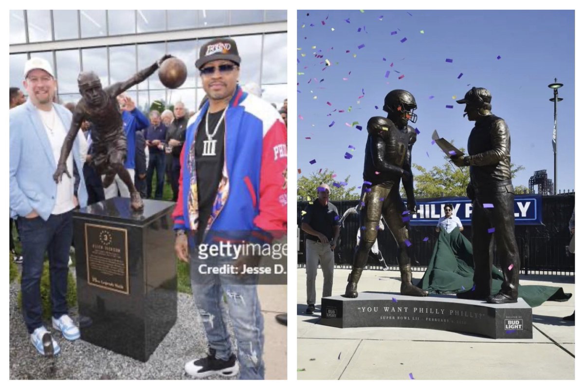 Hey @sixers how does my guy @NickFoles have a 10’ft tall statue in Philadelphia, for the @Eagles 

But the @sixers put a 3’ft statue of the legendary @alleniverson on a 3’ft pedestal base in Philadelphia?