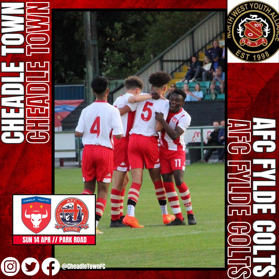 CheadleTownFC's tweet photo. 🚨 TOMORROW 🚨

Our U17s are League Champions. Come and join us for the celebrations in their last game of the season. 

⏰ 1:30pm K.O
🏡 Park Road Stadium, Cheadle
🏆 North West Youth Alliance 
🎟️ Free Entry

#WeAreCheadle https://t.co/01iAWbwtCE