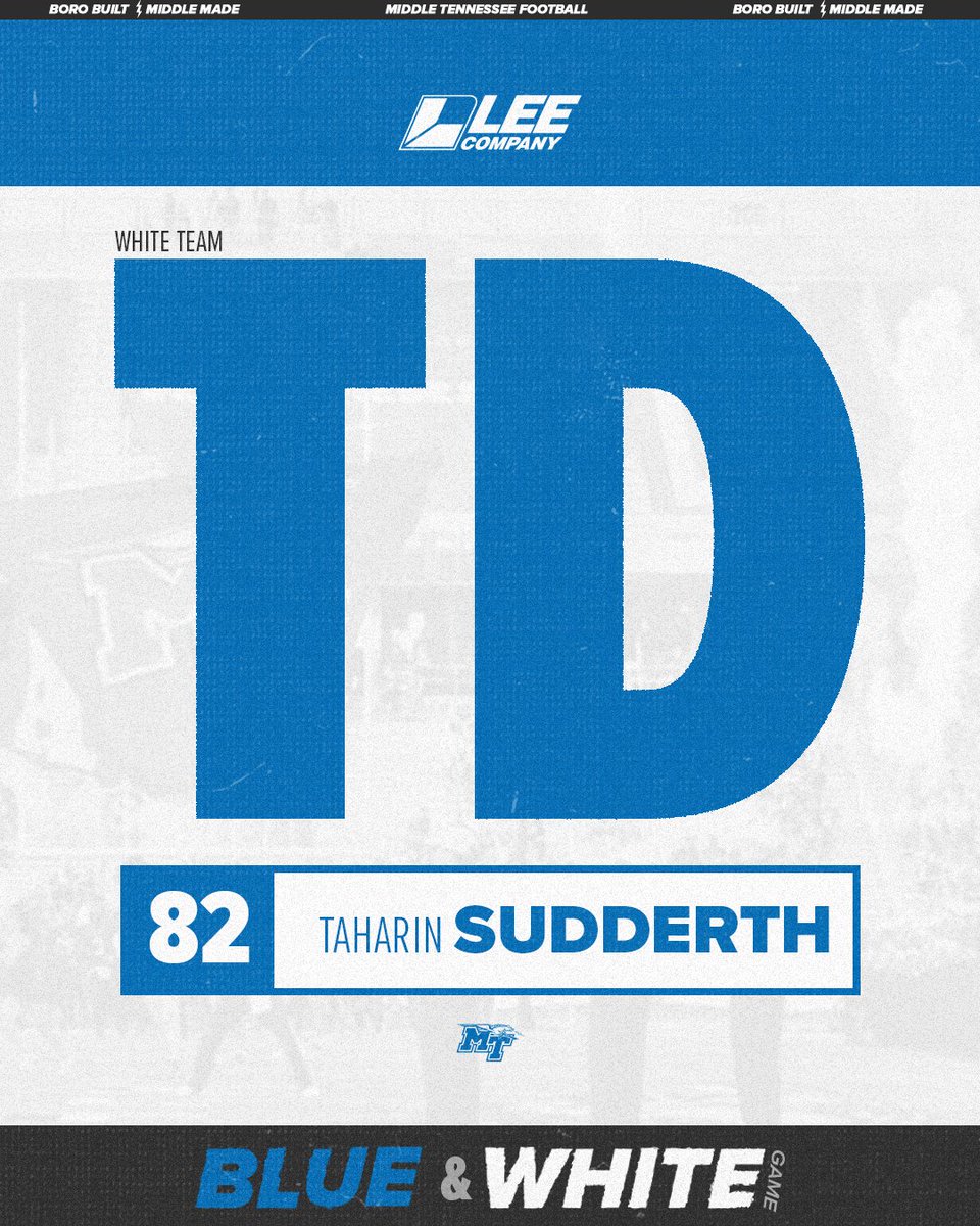 The white team is on the board! @LutherRichesson finds @tksudd44 for a 12-yard touchdown pass to the big tight end! 0:00 3Q Blue Team: 20 White Team: 7 #BoroBuiltMiddleMade