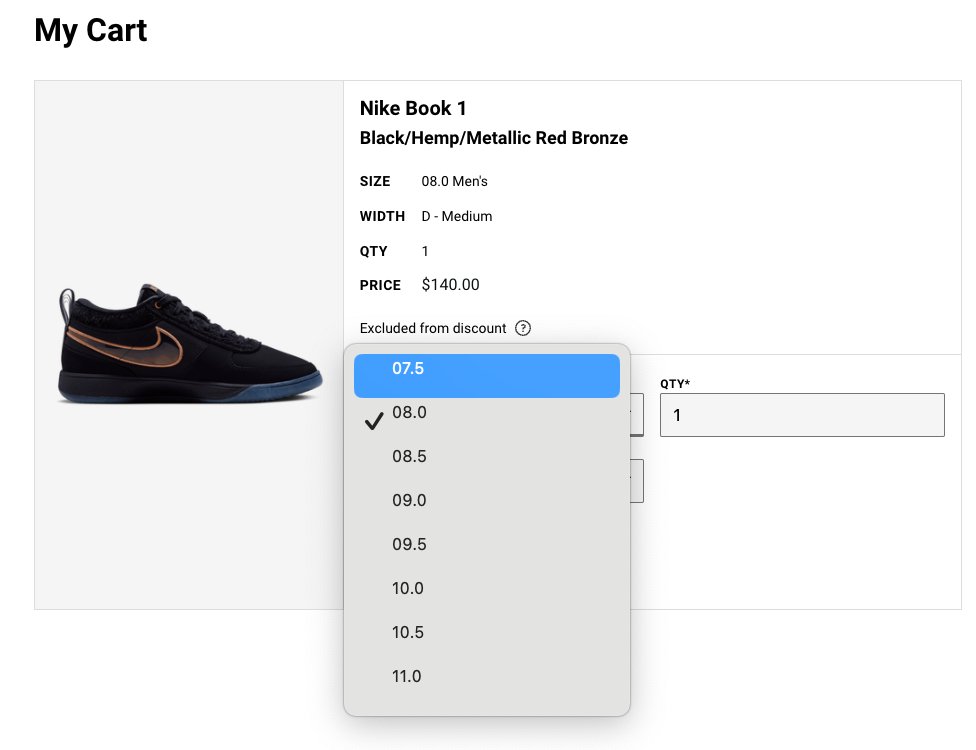 Ad: Most sizes still available Nike Book 1 ‘Haven’ => bit.ly/4cIuhwR *add size 7.5 or 8 in cart then edit size while in cart