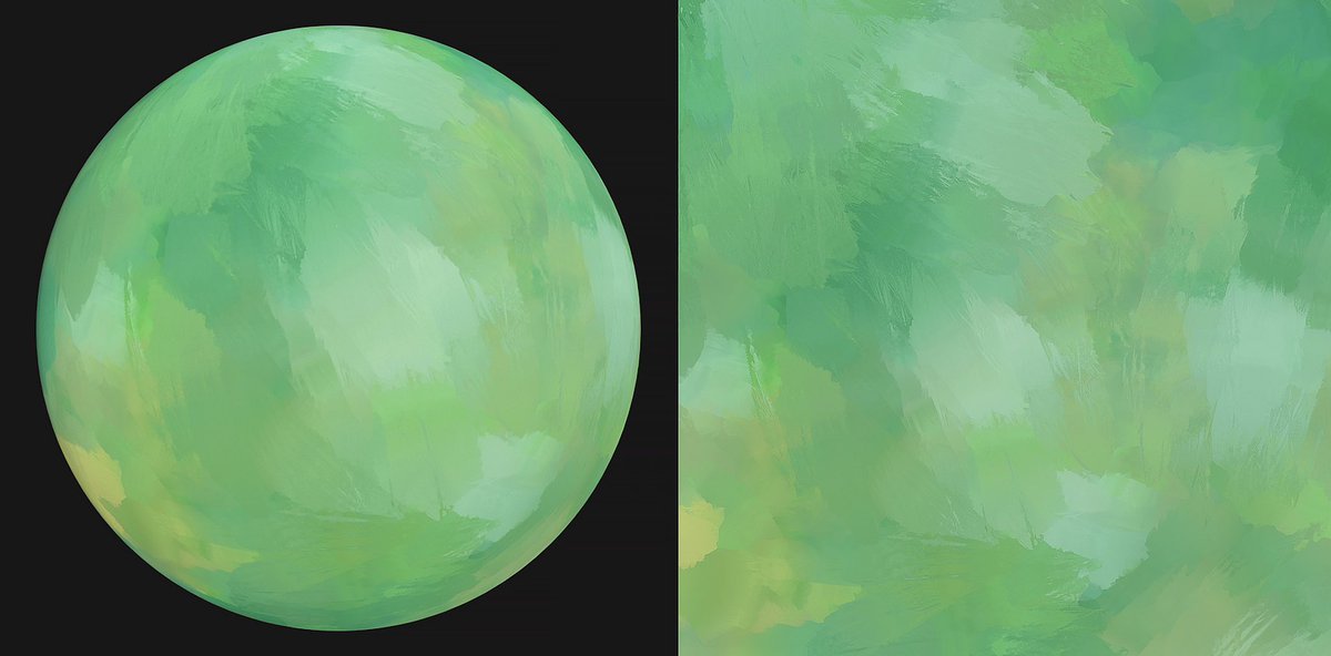 I’ve been thinking about the texture style for my new environment. I’ve recently been having fun with more painterly/stylised textures. Today I made a few brush stroke masks in Designer that would be used as a base to all textures in the environment. Still experimenting…