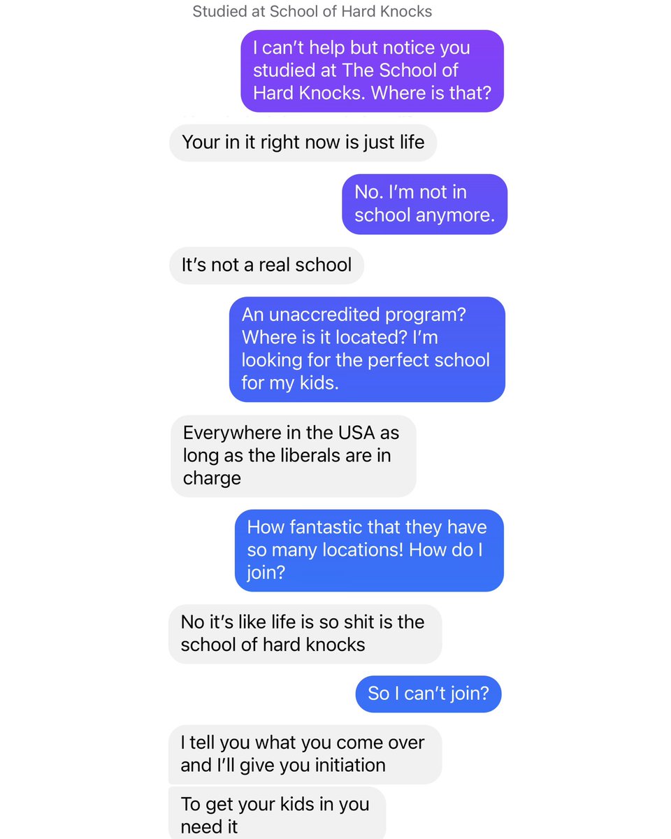 Lets_Not_Date's tweet image. This nice man is going to help me get my kids get into The #SchoolOfHardKnocks