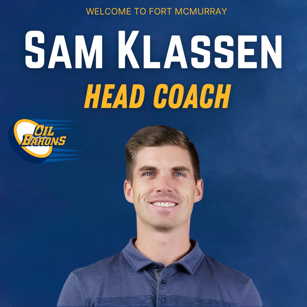 New bench boss inked 🖊️ Welcome to Fort McMurray Sam Klassen! Full read ➡️ fortmcmurrayoilbarons.ca/release-oil-ba…