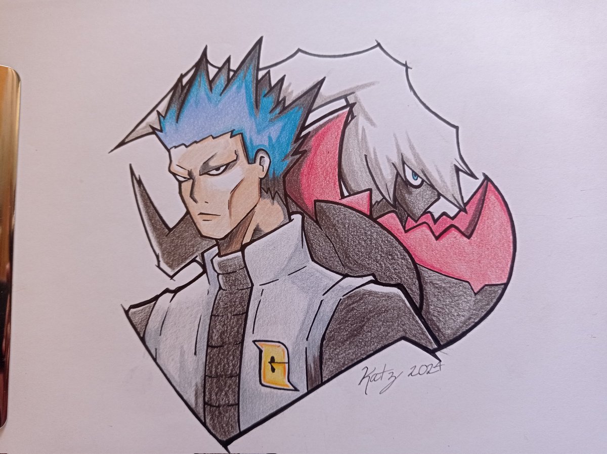 Galactic Darkness 
I know Cryus doesn't goes after Darkrai, but hey! He gets one in Pokémon Masters EX so...that counts
#Pokemon #fanart #colorpencil #practice