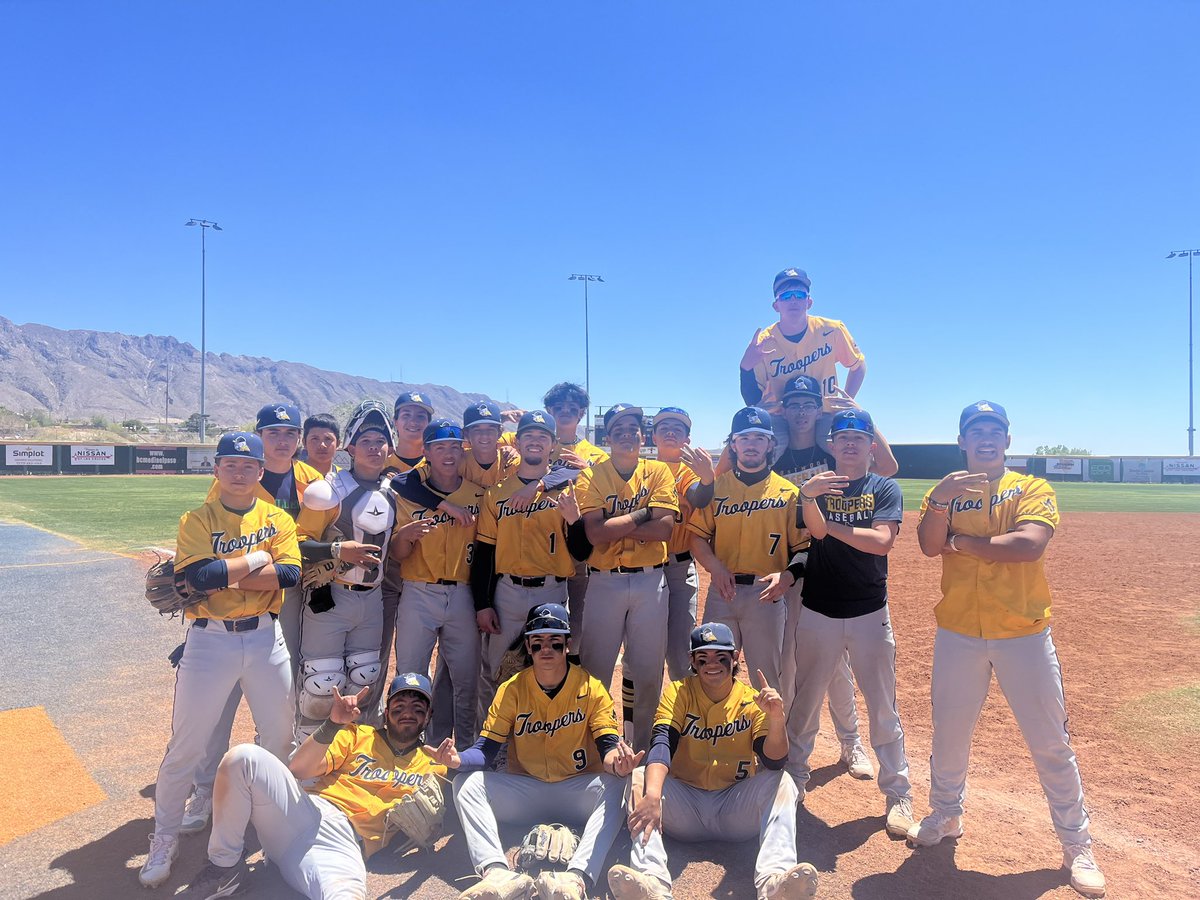 TroopersEhs's tweet photo. Eastwood 6 Coronado 5

WP- B Gomez 5 IP, 3 hits, 9 K 
Save- Joey Enriquez 1.2 IP 0 hits 3 K

Z Rivera 1x3 Grand Slam, G Hernandez 1x3, B Gomez 1x4, J Delgado 1x3, V Quinonez 2x4, C Wagoner 1x2 3B, N Nunez 3x4 1 RBI @Fchavezeptimes @6ATxHSBaseball https://t.co/OqAv4CshSg