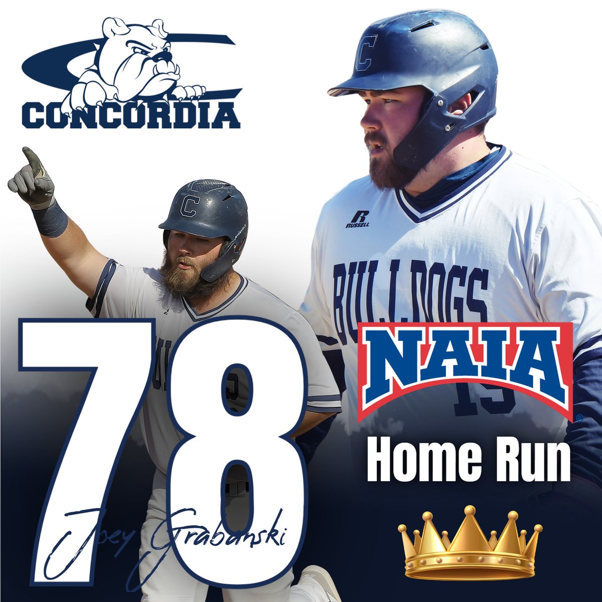 💣 There is a new <a href="/NAIA/">NAIA</a> (<a href="/NAIABall/">NAIA Ball</a>) HOME RUN KING!

Congrats to Joey Grabanski on career home run No. 78!!! 🙌