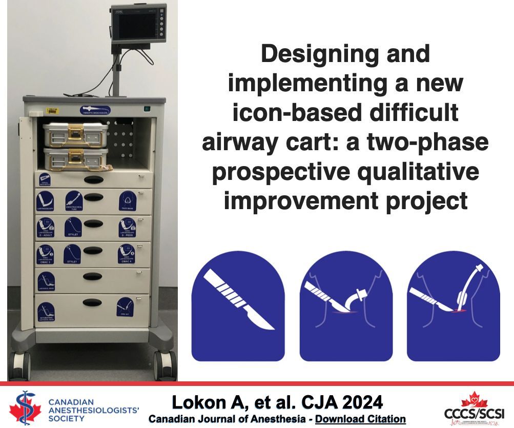 Designing and implementing a new icon-based difficult airway cart: a two-phase prospective qualitative improvement project - Canadian Journal of Anesthesia  #Anesthesia #Anesthesiology buff.ly/4aaSDgx