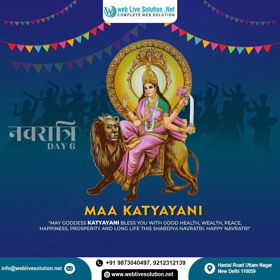 WebLiveSolutio1's tweet image. Sharad Navratri Day 6 Maa Katyayani Katyayani Devi is referred as the presiding deity of Brajmandal and is worshiped by Gopiya and Gwalas People across the country.
Happy Navratri 🙏
#weblivesolutionLLP # #CreativityInDesign #DigitalPresence #WebDesignInspiration #OnlineJourney