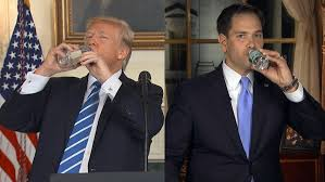 The Trump and Rubio Ticket: two men who feel entitled to control women's reproductive health, use PAC donations as personal slush funds, can't manage finances, have sketchy business dealings, and don't even know how to drink right. Vote BLUE! #DemsUnited #ProudBlue #wtpBLUE