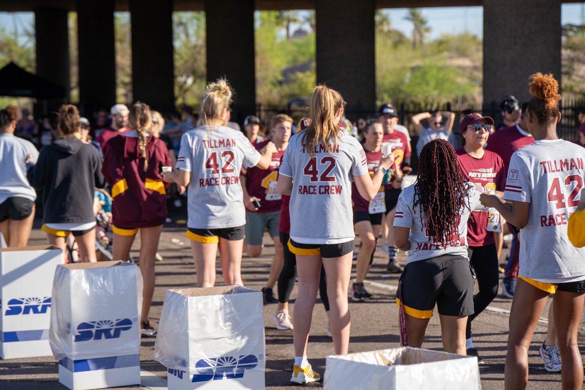 Activate the Valley = Helping out in the community 🔱 A huge shoutout to our student-athletes for volunteering today at Pat’s Run! #SunDevilsServe /// #O2V