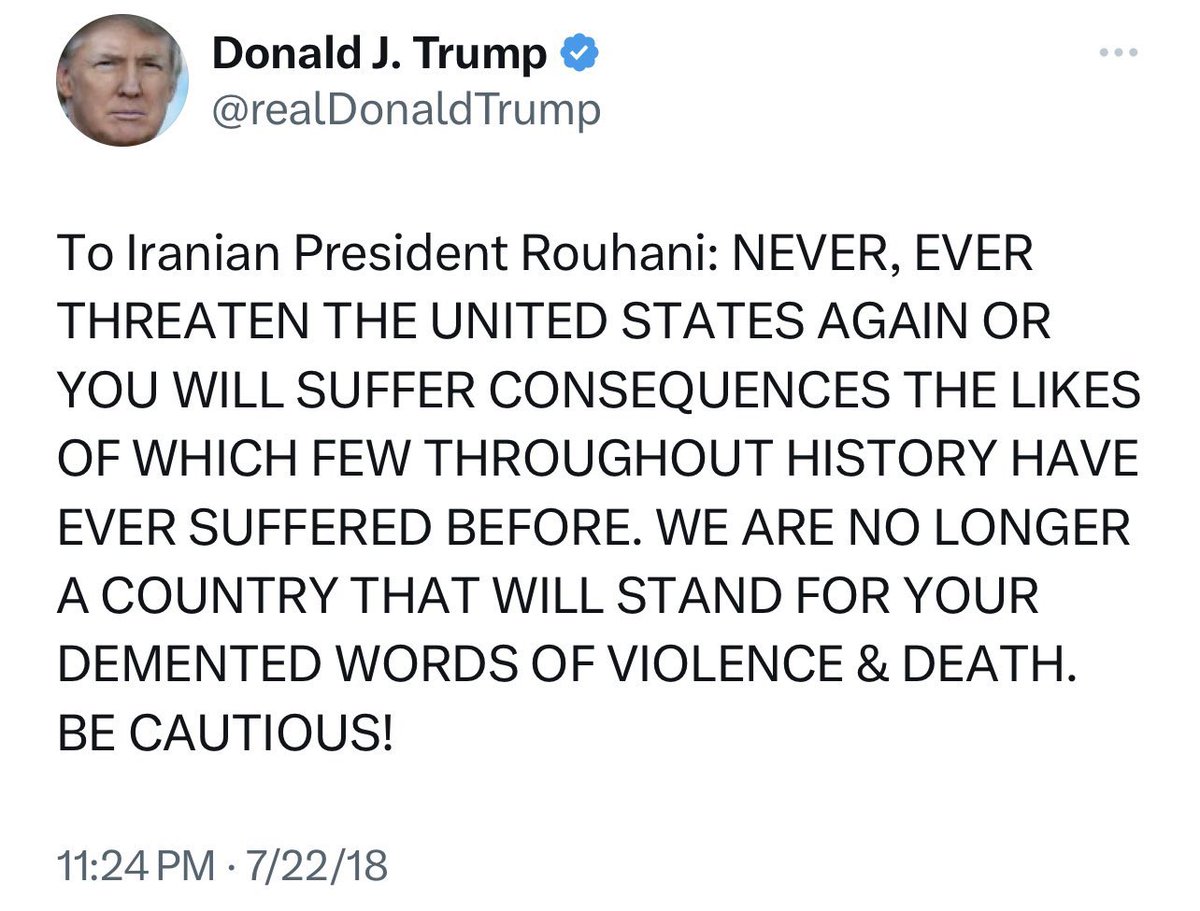 Since WWIII has officially kicked off, let's all take a trip down memory lane of what it was like to have a leader who knew how to keep the world at peace!👇👇👇