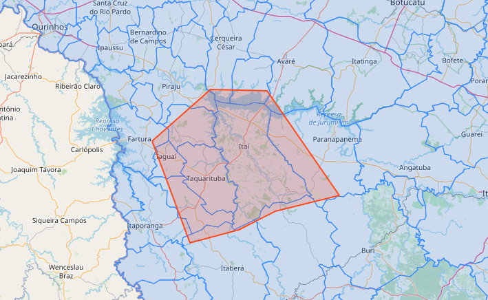 defesacivilsp's tweet image. 19:16 Chuva na região de Taquarituba e Itaí.  Atinge áreas próximas. Tem raios. Busque abrigo. Como proceder: bit.ly/dcspraios #DefesaCivilProtegeVoce