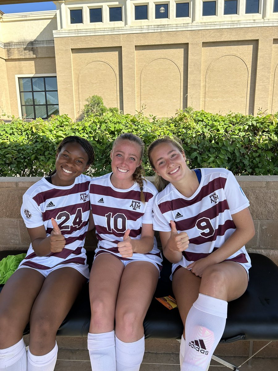 ⚽️⚽️⚽️⚽️⚽️ Aggies outscored A&M-Corpus Christi, 6-0, in 40 minutes of action, including two goals by Grace Ivey and Taylor Pounds and one by Taylor Jernigan. #GigEm | 👍 | #gigemunited