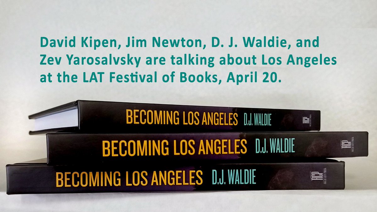 I’ll be @latimesfob on 04/20 at 4:30 pm to discuss “Becoming Los Angeles” from @angelcitypress and what we mean when we talk about Los Angeles. More at tinyurl.com/bdhu7jwh
#la #lalife #labooks #senseofplace #socal #lahistory