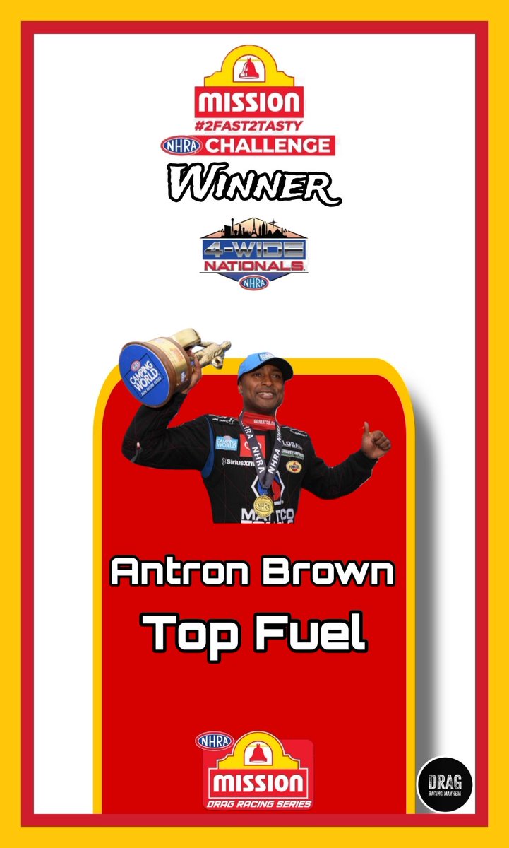 . @AntronBrown WINS THE 1st 4 Wide 2fast2tasty challenge 

#NHRA #Vegas4WideNats