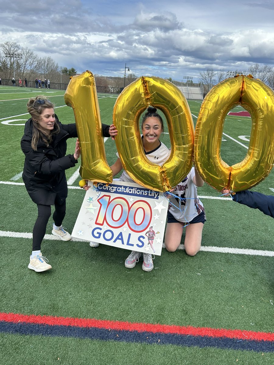 Huge congrats to Lily on scoring her 100th lacrosse goal in today’s team victory!