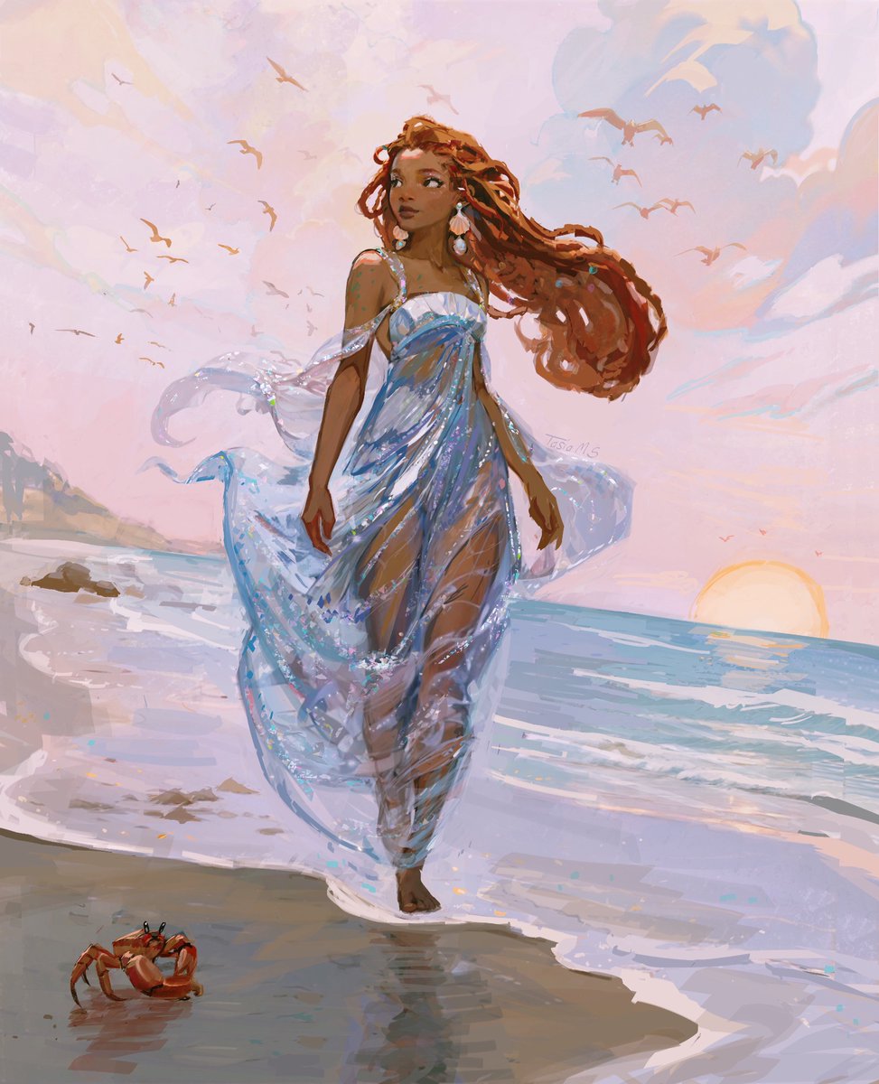 ariel in her glittering dress (live action version)