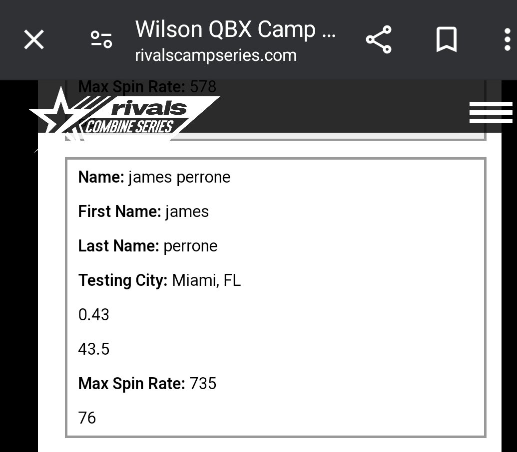 👀👀 #1 Rank (MPH) for All Rivals Wilson QBX camps (LA, AL, Miami) 2024. Beat all the 4⭐ QBs from 2023 camps also except fellow Team Dime Jackson Kollock. 🙏🙏