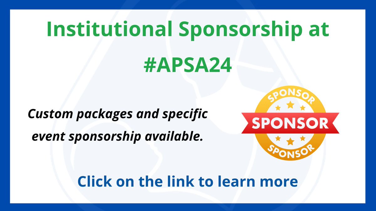 Is your institution a sponsor at #APSA24? The exposure that Annual Meeting sponsors get extends beyond the in-person meeting and virtual live streaming. Don't miss out on this opportunity! Learn more here: buff.ly/3UelzPO