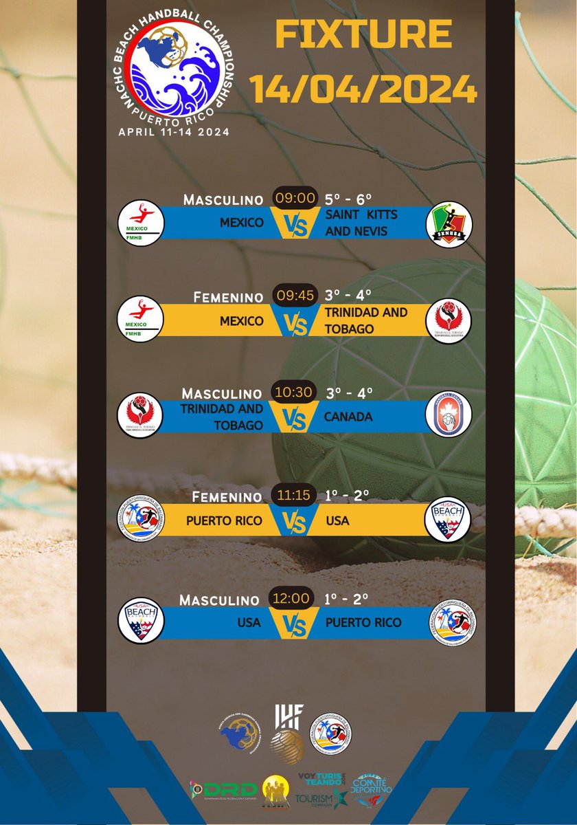 Mañana nuestros #Equipopur de #balonmanoplaya juegan por el #oro en ambas ramas. Los caminos conducen al Balneario de Carolina desde las 11:00 am no te pierdas #balonmanoplayapur #Beachhandball  <a href="/recreaydeportes/">Recreación y Deportes | DRD</a> <a href="/ComiteOlimpico/">Comité Olímpico PUR</a>