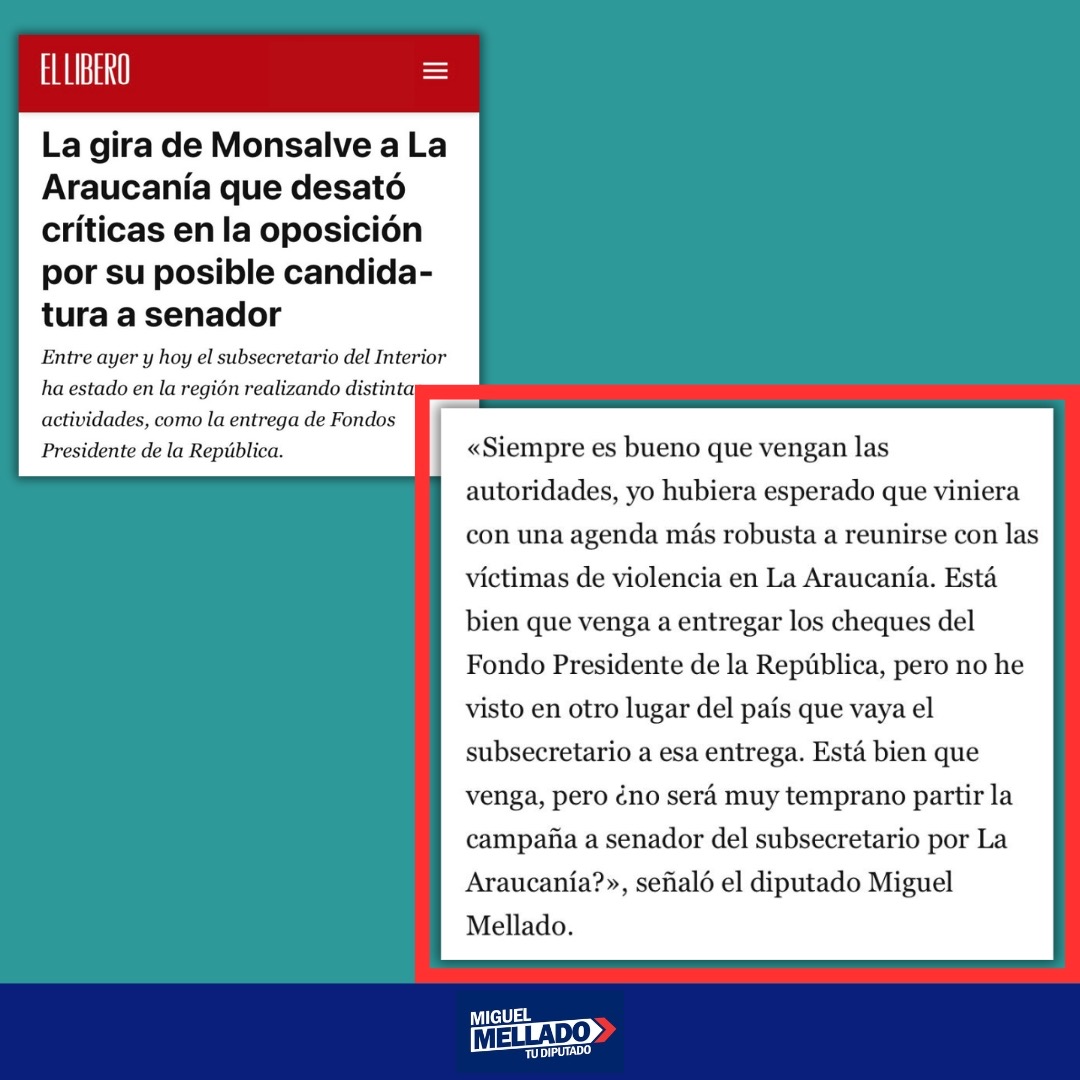 🗣️ “Siempre es bueno que vengan las autoridades, yo hubiera esperado que viniera con una agenda más robusta a reunirse con las víctimas de violencia en La Araucanía”.

#LaAraucania #Temuco #Chile #ManuelMonsalve
