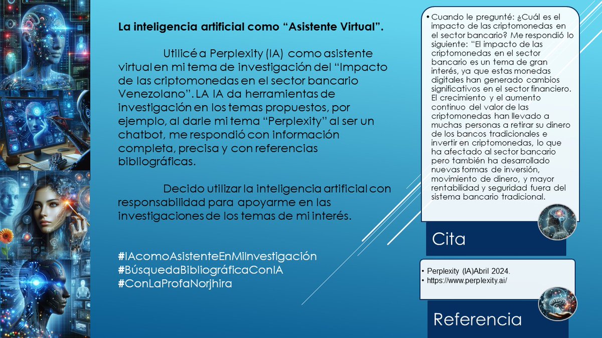 mari_194's tweet photo. Gracias a la profesora @NorjhiraMiranda que cada día nos regala herramientas para poder hacer de este camino mas ameno. Seguimos aprendiendo 😁 #IAcomoAsistenteEnMiInvestigación
#BúsquedaBibliográficaConIA
#ConLaProfaNorjhira https://t.co/eGEbzFC4He